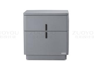 【左右家居】极简时尚储物柜 简约卧室双抽皮艺床头柜(Z1012)