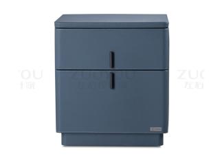【左右家居】极简时尚储物柜 简约卧室双抽皮艺床头柜(Z1091)